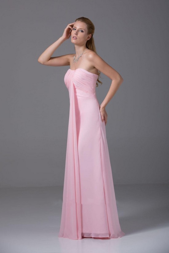 A-Line Strapless Pink Floor-Length Chiffon Bridesmaid Dresses/Wedding Party Dresses BD010443 A-Line Strapless Pink Floor-Length Chiffon Bridesmaid Dresses/Wedding Party Dresses BD010443