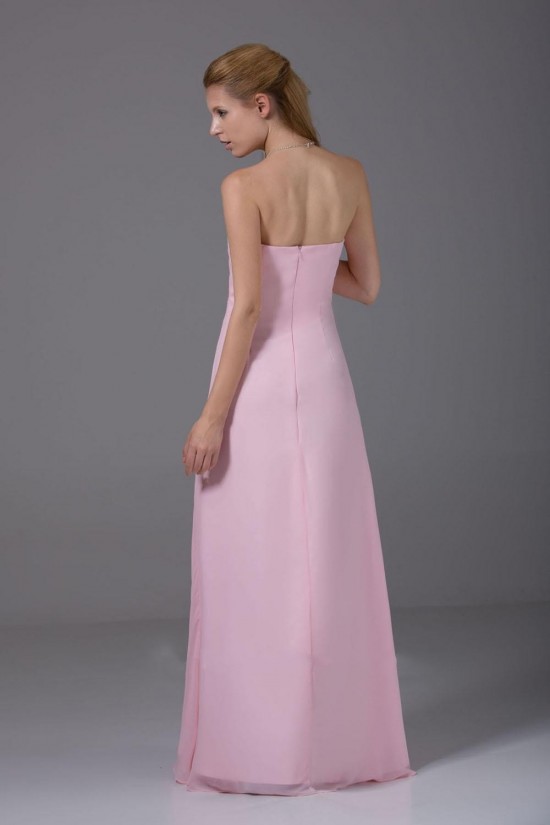 A-Line Strapless Pink Floor-Length Chiffon Bridesmaid Dresses/Wedding Party Dresses BD010443 A-Line Strapless Pink Floor-Length Chiffon Bridesmaid Dresses/Wedding Party Dresses BD010443