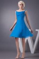 A-Line Beaded Spaghetti Strap Short Blue Chiffon Bridesmaid Dresses/Wedding Party Dresses BD010451