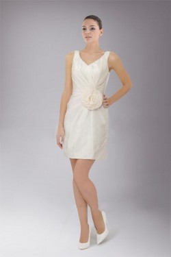 Short/Mini White Chiffon Bridesmaid Dresses/Wedding Party Dresses BD010453