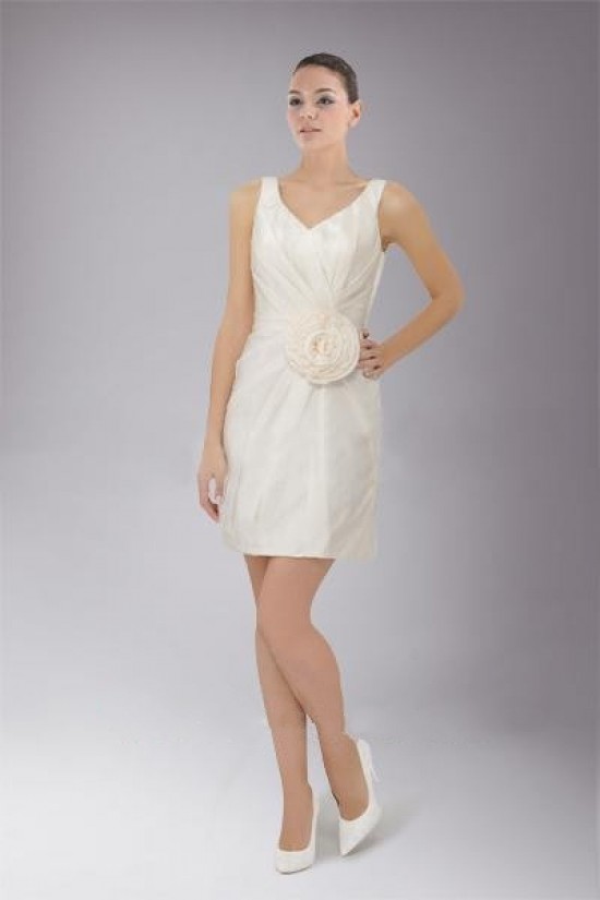 Short/Mini White Chiffon Bridesmaid Dresses/Wedding Party Dresses BD010453 Short/Mini White Chiffon Bridesmaid Dresses/Wedding Party Dresses BD010453