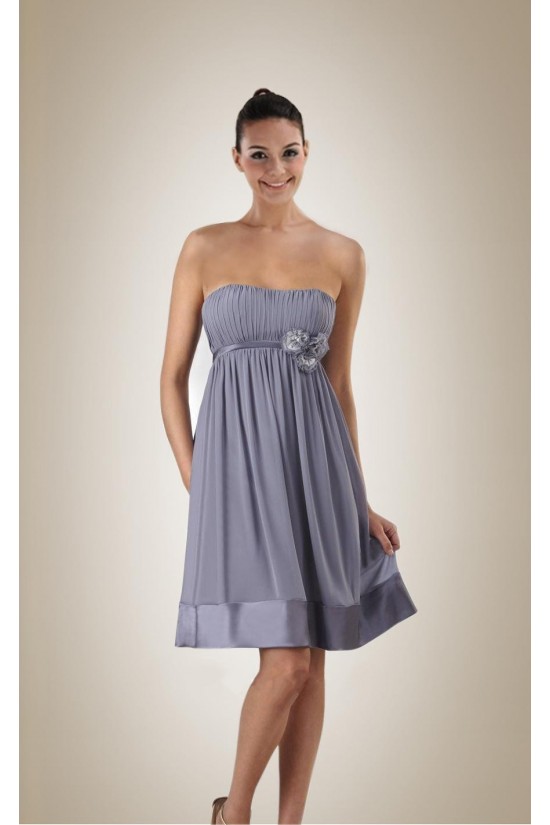 Empire Strapless Grey Short Chiffon Bridesmaid Dresses/Wedding Party Dresses/Maternity Dresses BD010454 Empire Strapless Grey Short Chiffon Bridesmaid Dresses/Wedding Party Dresses/Maternity Dresses BD010454