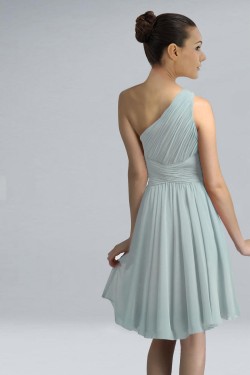 A-Line One-Shoulder Short Chiffon Bridesmaid Dresses/Wedding Party Dresses BD010456