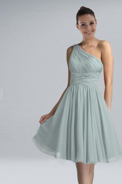 A-Line One-Shoulder Short Chiffon Bridesmaid Dresses/Wedding Party Dresses BD010456