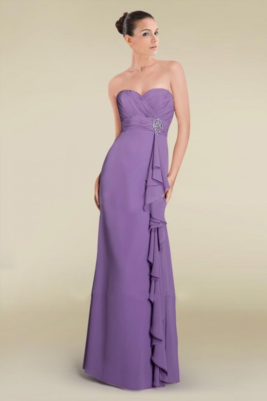 Sheath/Column Sweetheart Floor-Length Chiffon Bridesmaid Dresses/Wedding Party Dresses BD010463 Sheath/Column Sweetheart Floor-Length Chiffon Bridesmaid Dresses/Wedding Party Dresses BD010463