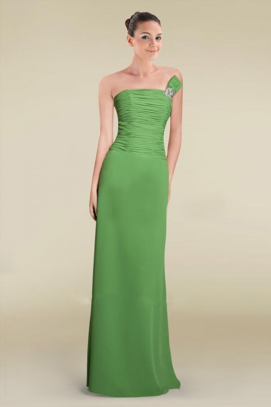 Sheath/Column Strapless Green Floor-Length Chiffon Bridesmaid Dresses/Wedding Party Dresses BD010464 Sheath/Column Strapless Green Floor-Length Chiffon Bridesmaid Dresses/Wedding Party Dresses BD010464