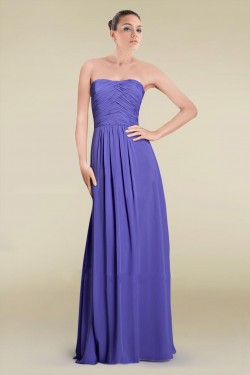 Sheath/Column Strapless Floor-Length Chiffon Bridesmaid Dresses/Wedding Party Dresses BD010465