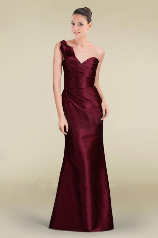 Trumpet/Mermaid One-Shoulder Floor-Length Bridesmaid Dresses/Wedding Party Dresses BD010472