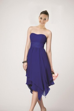 A-Line Strapless Short Chiffon Bridesmaid Dresses/Wedding Party Dresses BD010474