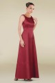 A-Line Long Red Satin Bridesmaid Dresses/Wedding Party Dresses BD010477