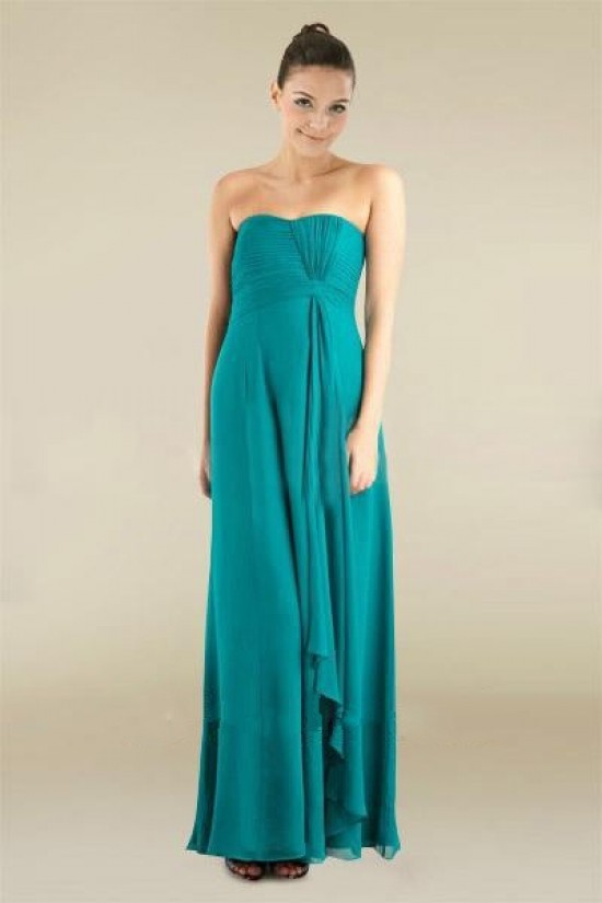 Sheath/Column Strapless Chiffon Floor-Length Bridesmaid Dresses/Wedding Party Dresses BD010479