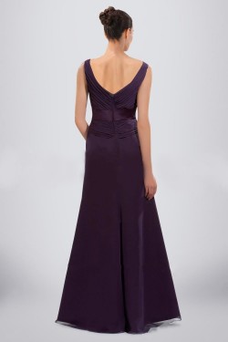 A-Line V-Neck Floor-Length Purple Chiffon Bridesmaid Dresses/Wedding Party Dresses BD010485