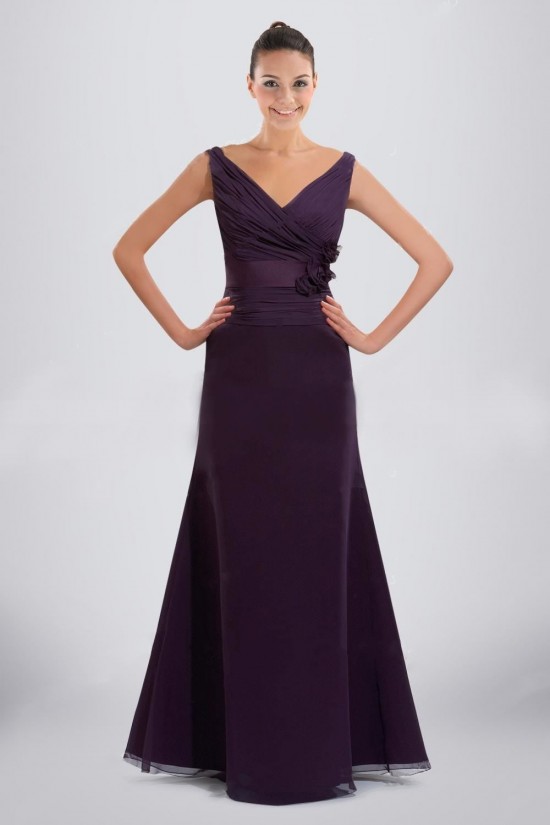A-Line V-Neck Floor-Length Purple Chiffon Bridesmaid Dresses/Wedding Party Dresses BD010485 A-Line V-Neck Floor-Length Purple Chiffon Bridesmaid Dresses/Wedding Party Dresses BD010485