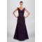 A-Line V-Neck Floor-Length Purple Chiffon Bridesmaid Dresses/Wedding Party Dresses BD010485