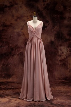 A-Line V-Neck Floor-Length Chiffon Bridesmaid Dresses/Wedding Party Dresses BD010487