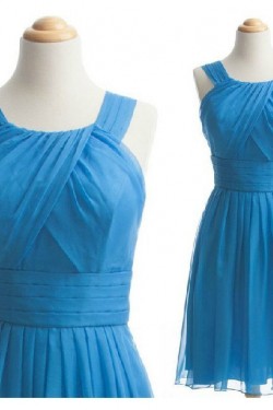 A-Line Short Blue Chiffon Bridesmaid Dresses/Wedding Party Dresses BD010488