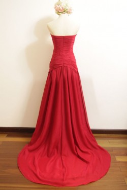 A-Line Sweetheart Long Red Chiffon Bridesmaid Dresses/Wedding Party Dresses BD010489