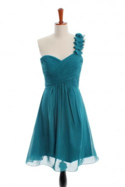 A-Line One-Shoulder Short Chiffon Bridesmaid Dresses/Wedding Party Dresses BD010491