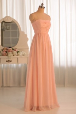 A-Line Strapless Floor-Length Chiffon Bridesmaid Dresses/Wedding Party Dresses BD010495