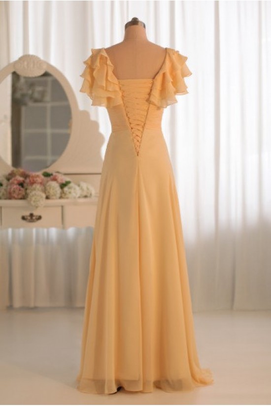 A-Line V-Neck Yellow Floor-Length Chiffon Bridesmaid Dresses/Wedding Party Dresses BD010497 A-Line V-Neck Yellow Floor-Length Chiffon Bridesmaid Dresses/Wedding Party Dresses BD010497