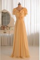 A-Line V-Neck Yellow Floor-Length Chiffon Bridesmaid Dresses/Wedding Party Dresses BD010497 A-Line V-Neck Yellow Floor-Length Chiffon Bridesmaid Dresses/Wedding Party Dresses BD010497