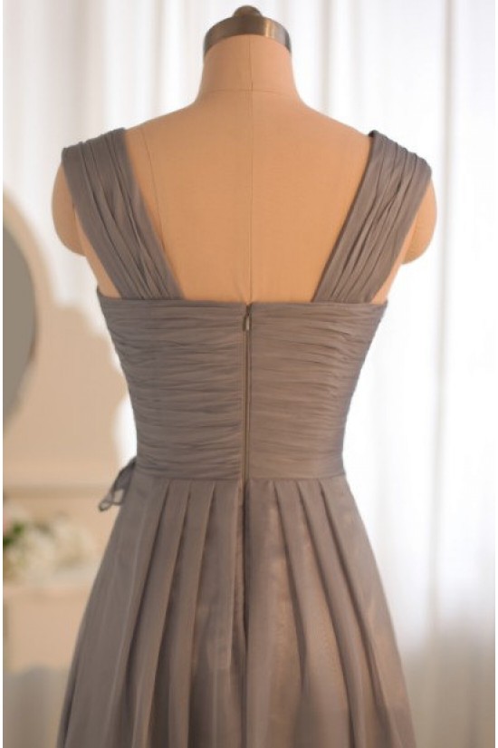 A-Line Grey Chiffon Floor-Length Bridesmaid Dresses/Wedding Party Dresses BD010500 A-Line Grey Chiffon Floor-Length Bridesmaid Dresses/Wedding Party Dresses BD010500