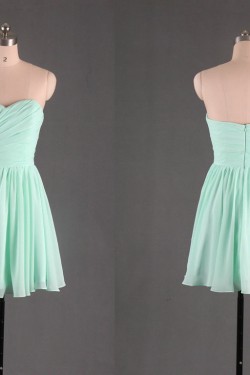 A-Line Sweetheart Short Chiffon Bridesmaid Dresses/Evening Dresses BD010502