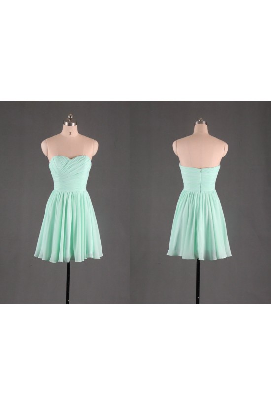 A-Line Sweetheart Short Chiffon Bridesmaid Dresses/Evening Dresses BD010502