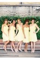 A-Line Sweetheart Short Yellow Chiffon Bridesmaid Dresses/Evening Dresses BD010504
