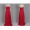 A-Line Strapless Long Red Chiffon Bridesmaid Dresses/Evening Dresses BD010506