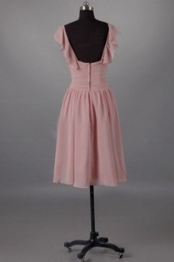 A-Line Short Pink Chiffon Bridesmaid Dresses/Evening Dresses BD010508