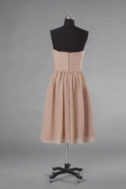 A-Line Strapless Short Chiffon Bridesmaid Dresses/Evening Dresses BD010509