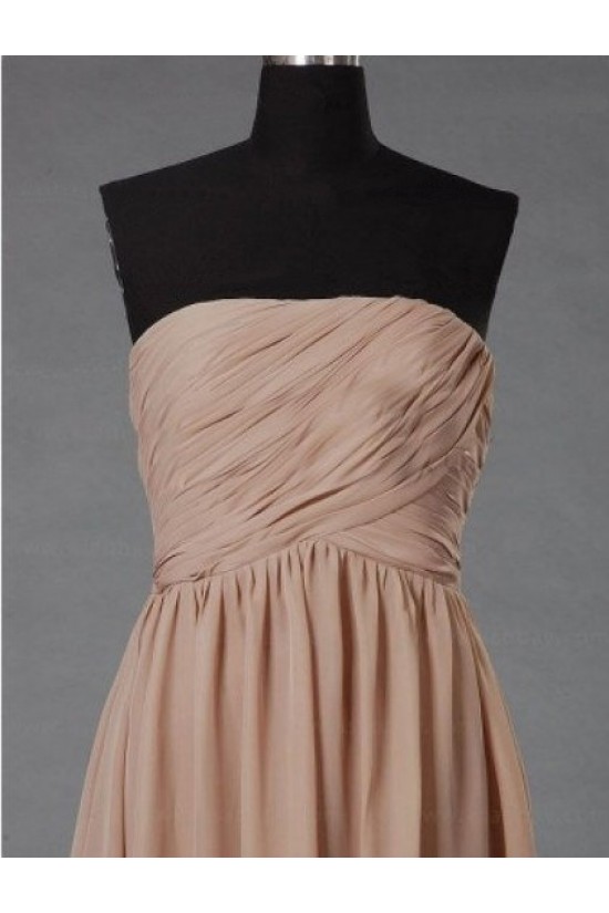 A-Line Strapless Short Chiffon Bridesmaid Dresses/Evening Dresses BD010509