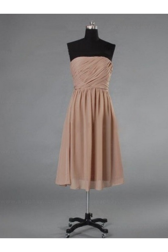 A-Line Strapless Short Chiffon Bridesmaid Dresses/Evening Dresses BD010509 A-Line Strapless Short Chiffon Bridesmaid Dresses/Evening Dresses BD010509