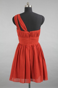 A-Line One-Shoulder Short Chiffon Bridesmaid Dresses/Evening Dresses BD010510