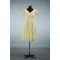 A-Line Short Sleeve V-Neck Yellow Chiffon Bridesmaid Dresses/Evening Dresses BD010511