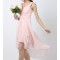 High Low V-Neck Short Pink Chiffon Bridesmaid Dresses/Evening Dresses BD010516