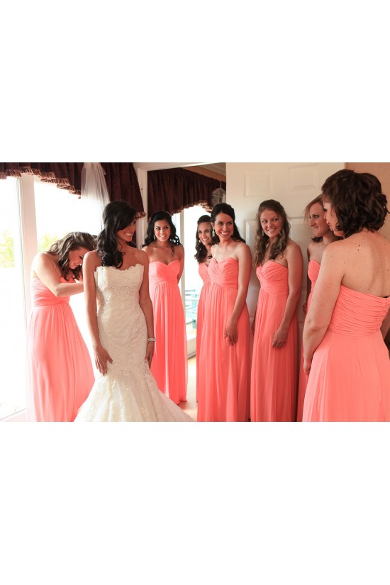 A-Line Sweetheart Long Chiffon Bridesmaid Dresses/Evening Dresses BD010518 A-Line Sweetheart Long Chiffon Bridesmaid Dresses/Evening Dresses BD010518