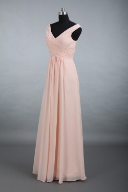 A-Line V-Neck Long Chiffon Bridesmaid Dresses/Evening Dresses BD010520