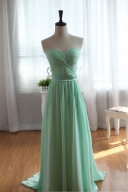 A-Line Sweetheart Long Chiffon Bridesmaid Dresses/Evening Dresses BD010523