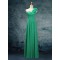 A-Line One-Shoulder Long Green Chiffon Bridesmaid Dresses/Evening Dresses BD010526