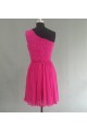 A-Line One-Shoulder Hot Pink Short Chiffon Bridesmaid Dresses/Evening Dresses BD010530 A-Line One-Shoulder Hot Pink Short Chiffon Bridesmaid Dresses/Evening Dresses BD010530