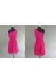 A-Line One-Shoulder Hot Pink Short Chiffon Bridesmaid Dresses/Evening Dresses BD010530 A-Line One-Shoulder Hot Pink Short Chiffon Bridesmaid Dresses/Evening Dresses BD010530