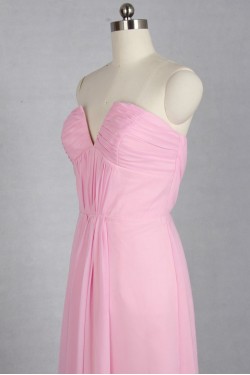 A-Line Long Pink Chiffon Bridesmaid Dresses/Evening Dresses BD010531