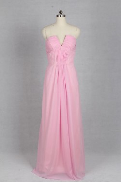 A-Line Long Pink Chiffon Bridesmaid Dresses/Evening Dresses BD010531