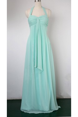 Empire Halter Long Blue Chiffon Bridesmaid Dresses/Evening Dresses/Maternity Dresses BD010534