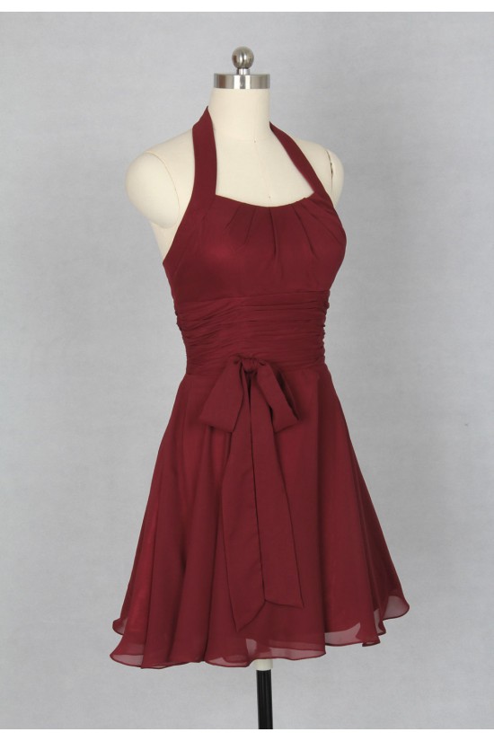 A-Line Halter Short Chiffon Bridesmaid Dresses/Evening Dresses BD010536 A-Line Halter Short Chiffon Bridesmaid Dresses/Evening Dresses BD010536