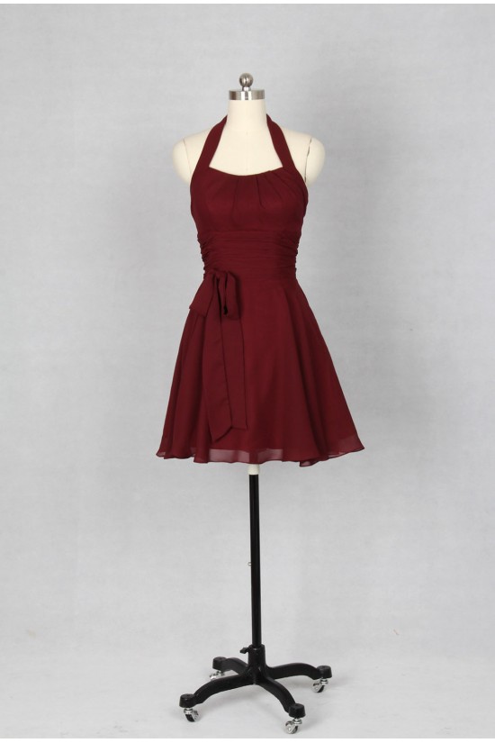 A-Line Halter Short Chiffon Bridesmaid Dresses/Evening Dresses BD010536 A-Line Halter Short Chiffon Bridesmaid Dresses/Evening Dresses BD010536