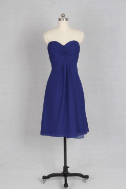 Empire Sweetheart Short Blue Chiffon Bridesmaid Dresses/Evening Dresses BD010537