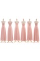 A-Line Long Pink Chiffon Bridesmaid Dresses/Evening Dresses BD010542